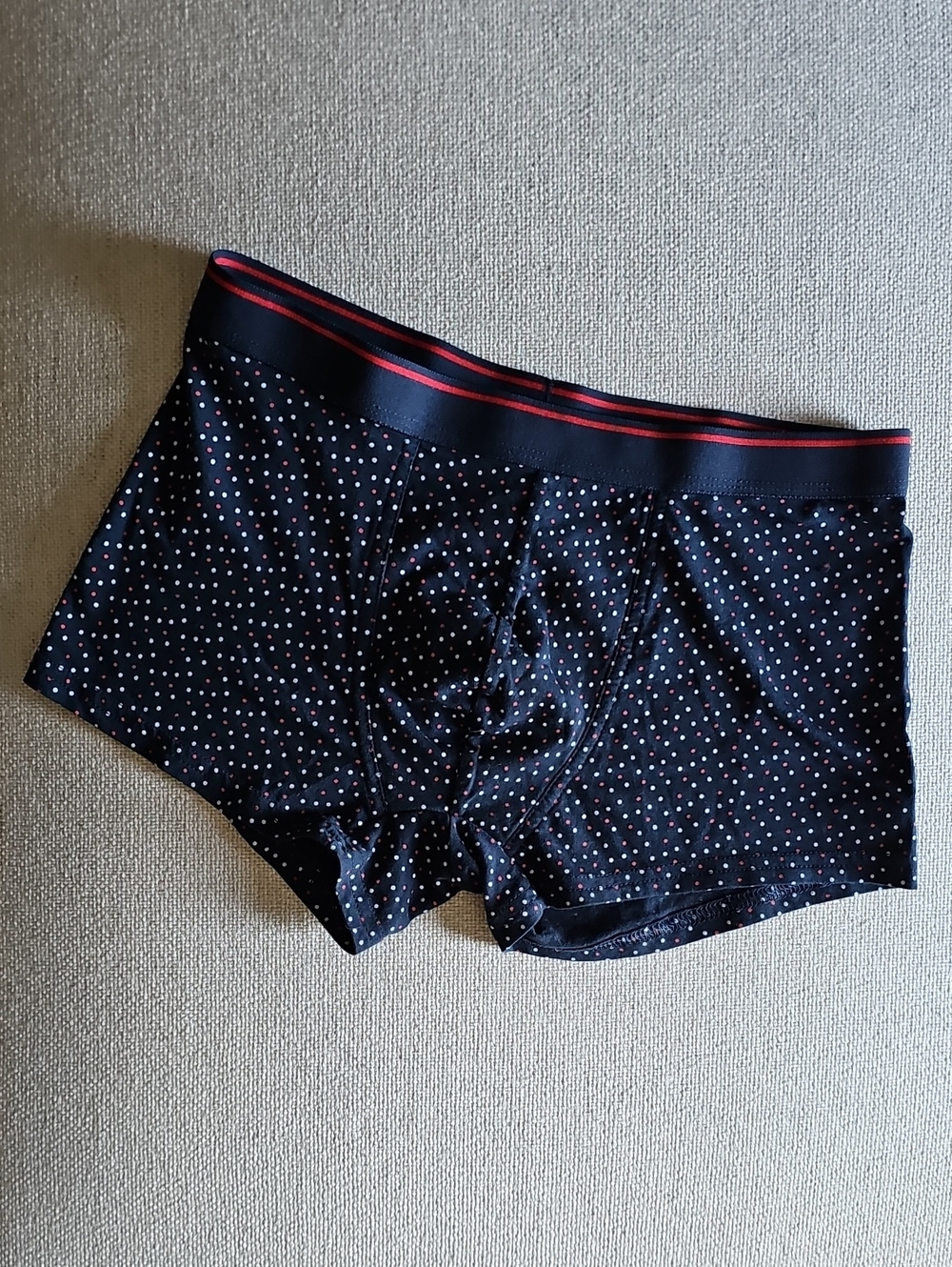 Primark midnight Blue Microdot Boxer Briefs with Red Waistband